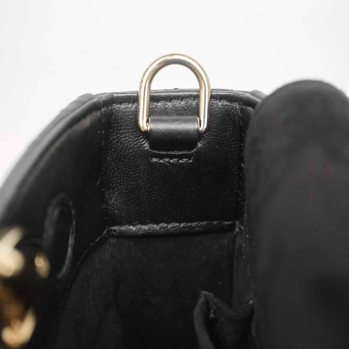 Christian Dior Small Lady D-Joy Bag Black Lambskin Cannage Gold Hardware