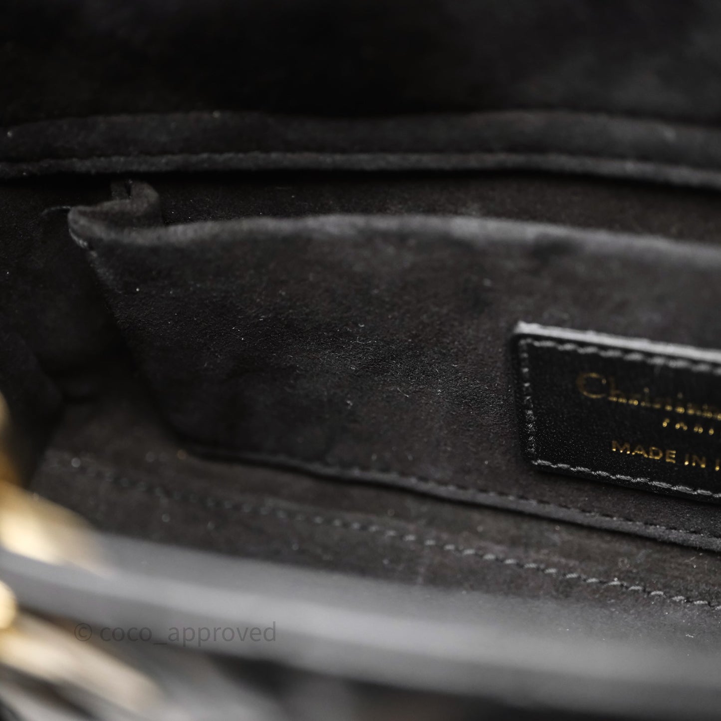 Christian Dior Small Lady D-Joy Bag Black Lambskin Cannage Gold Hardware