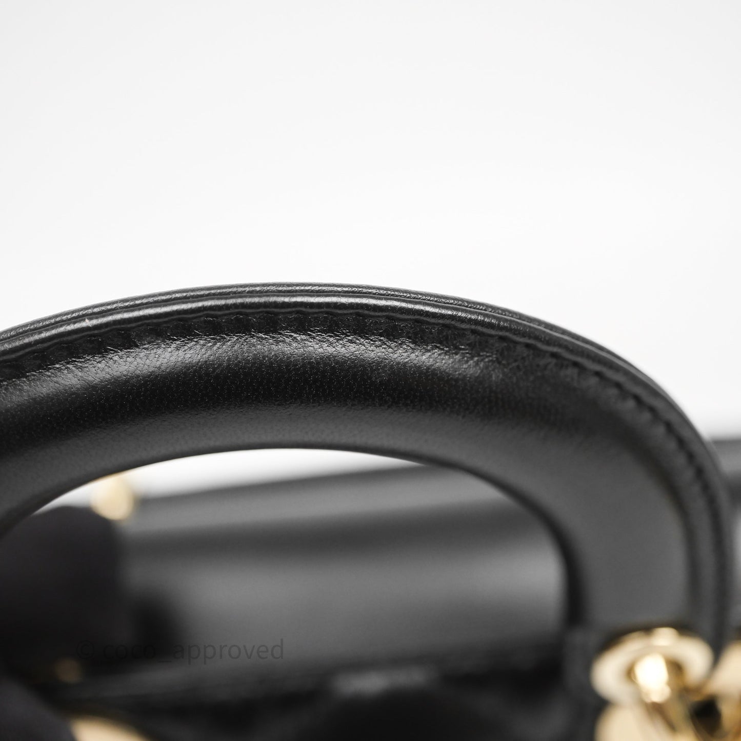 Christian Dior Small Lady D-Joy Bag Black Lambskin Cannage Gold Hardware