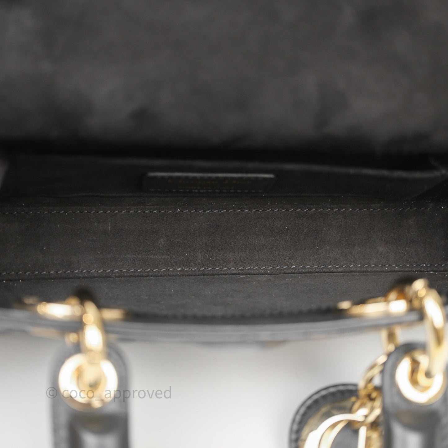 Christian Dior Small Lady D-Joy Bag Black Lambskin Cannage Gold Hardware