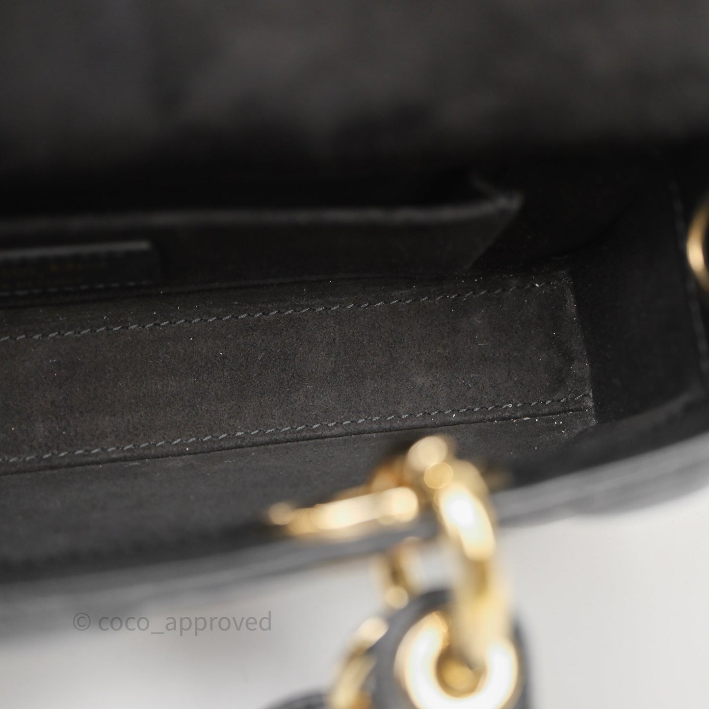 Christian Dior Small Lady D-Joy Bag Black Lambskin Cannage Gold Hardware