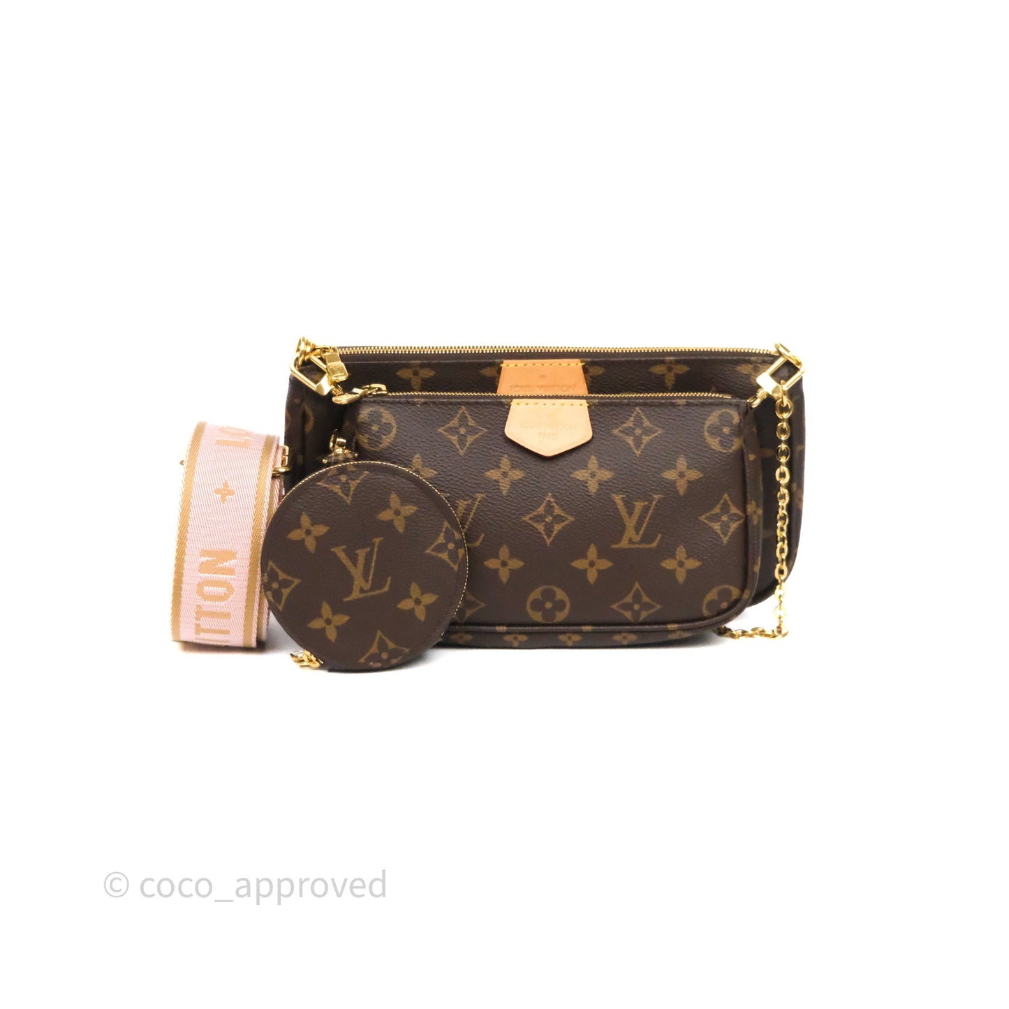 Louis Vuitton Multi Pochette Accessories Pink Monogram Canvas