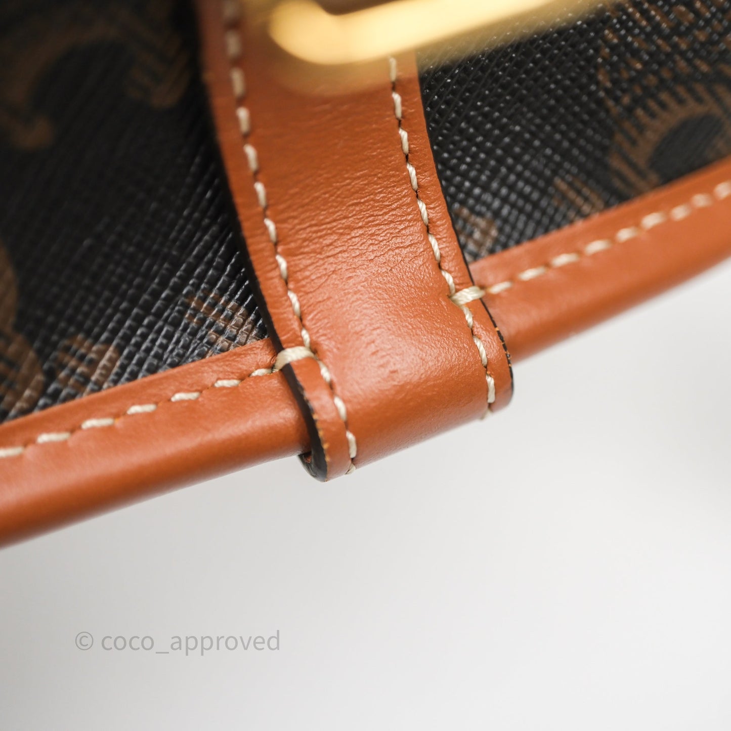 Celine Medium Folco Bag Triomphe Canvas Tan