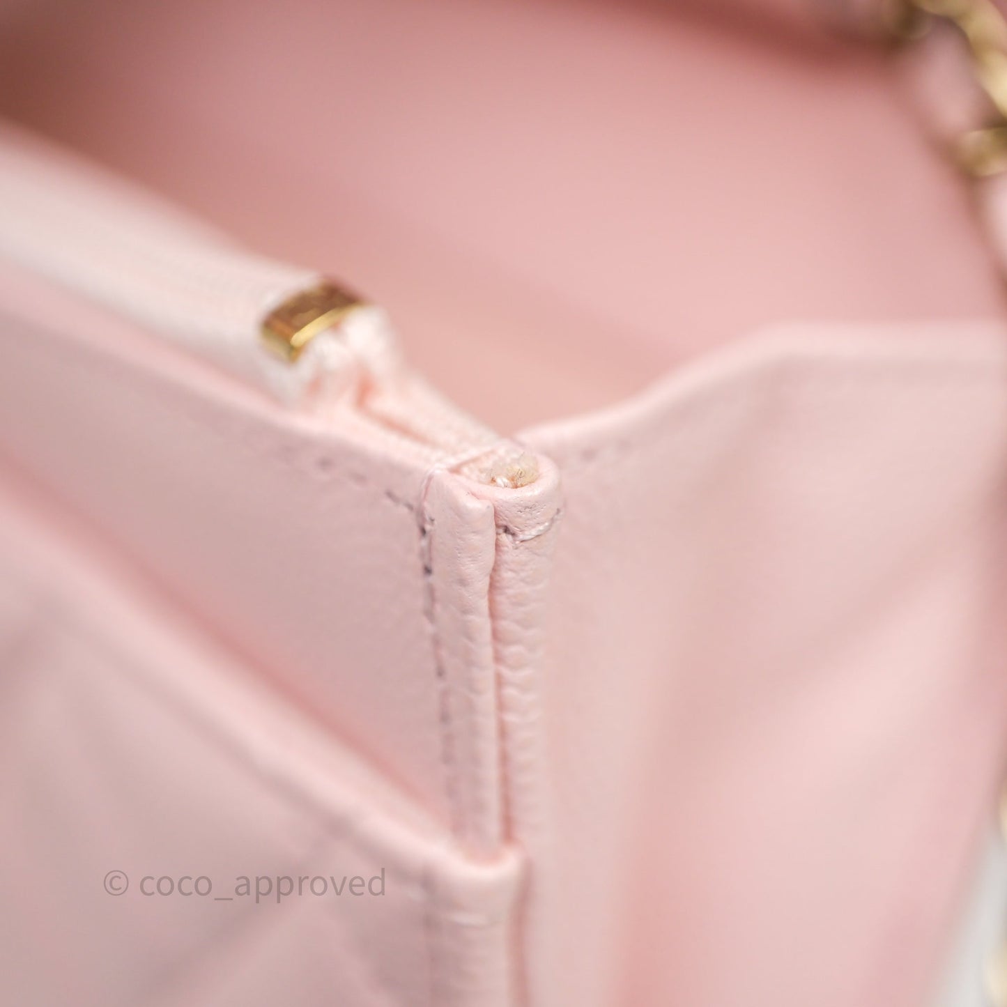 Chanel Classic Quilted Wallet on Chain WOC Light Pink Caviar Gold Hardware