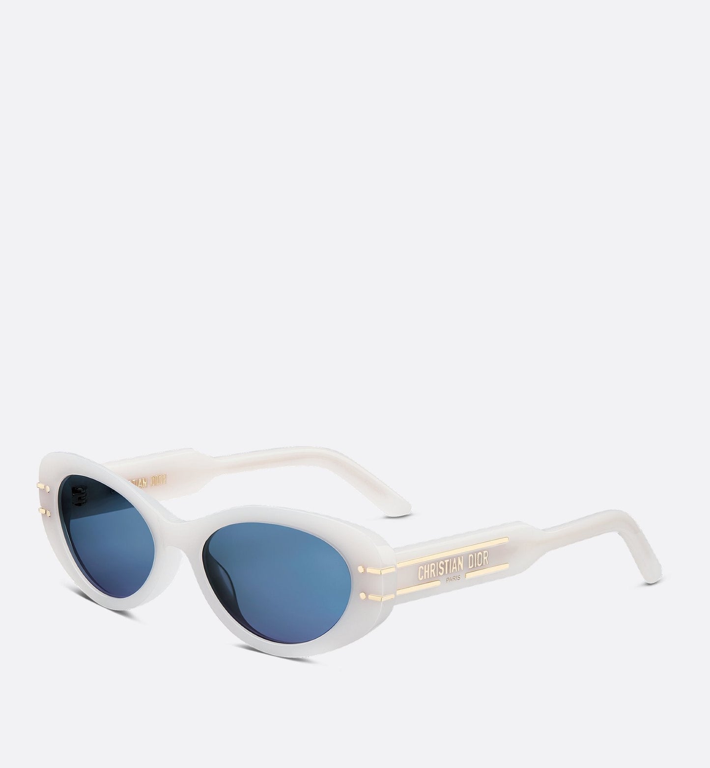 Luxury Diorsignature B8U Milky Ivory Oval Sunglasses