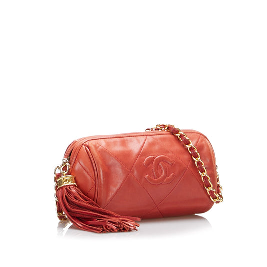 Luxury Chanel CC Timeless Crossbody Red Lambskin Gold