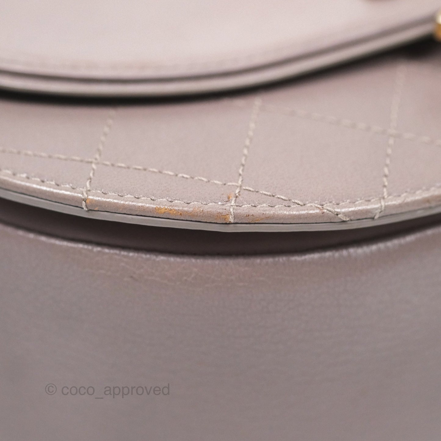 Chanel Coco Curve Flap Burnished Lilac Grey Calfskin Goatskin Antique Gold Hardware