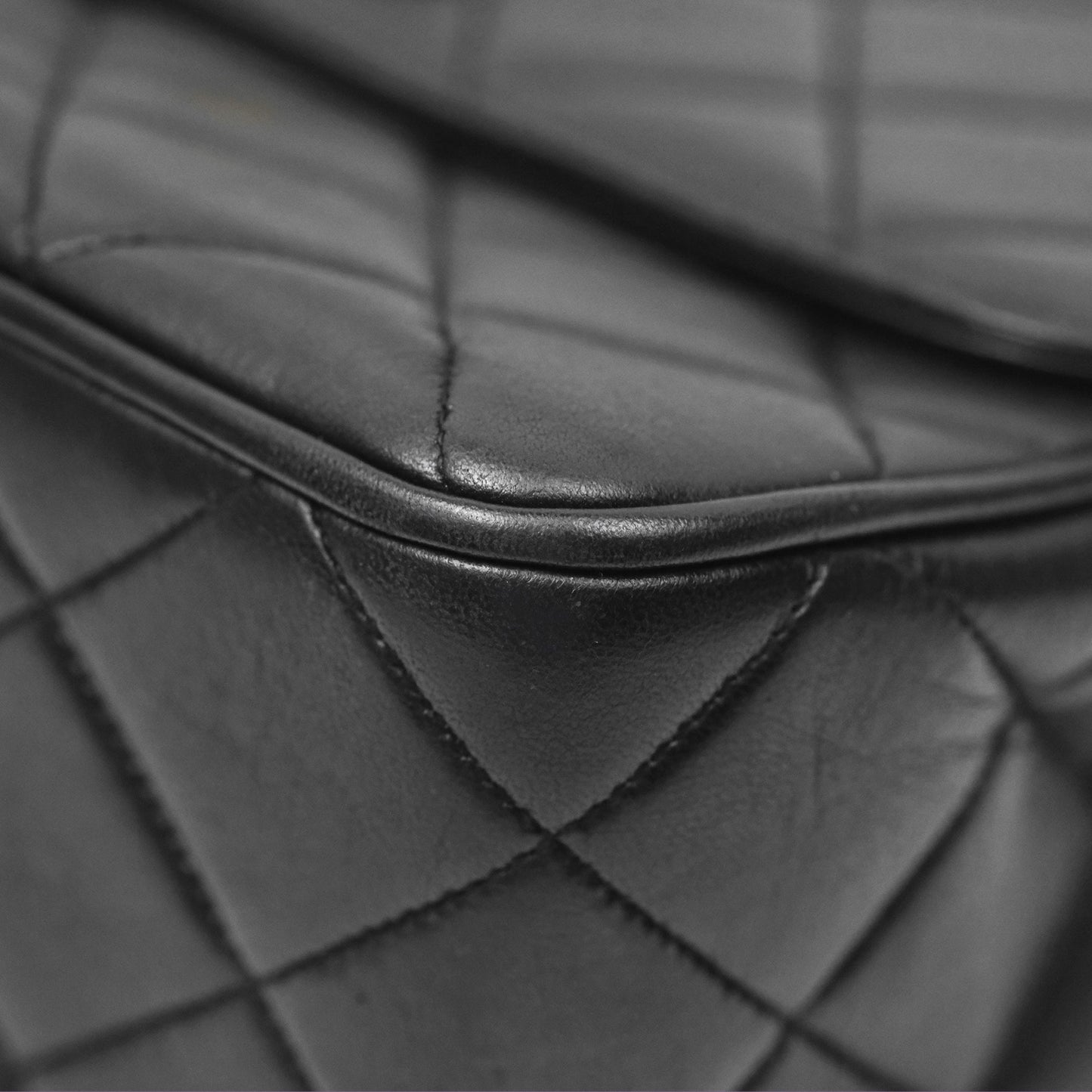 Chanel Vintage Flap Bag Black Lambskin 24K Gold Hardware