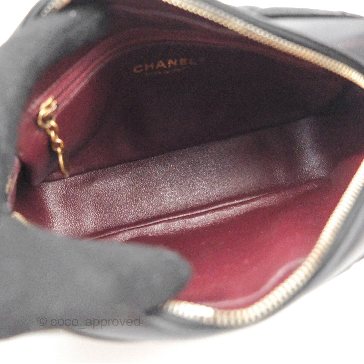 Chanel Small CC Camera Bag Quilted Black Lambskin Gold Hardware