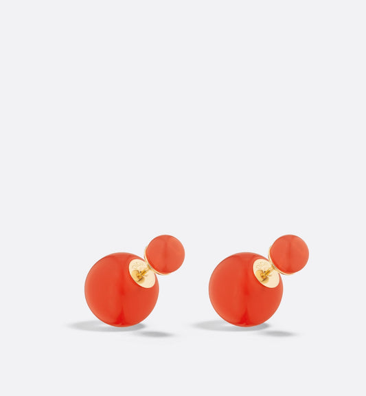 Luxury Dioriviera Luxury Dior Tribales Earrings Gold Finish Metal And Coral Resin Pearls
