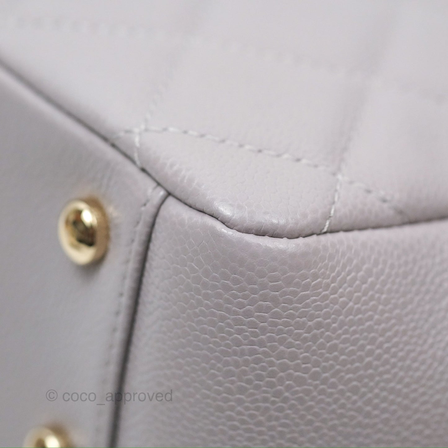 Chanel Quilted Medium Business Affinity Flap Grey Caviar Light Gold Hardware