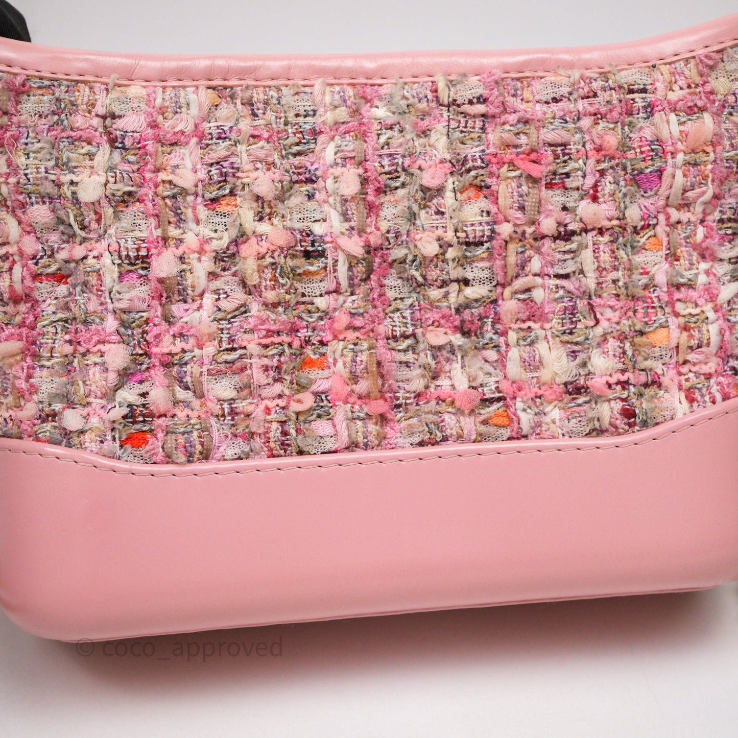 Chanel Small Gabrielle Hobo Quilted Pink Tweed Aged Calfskin