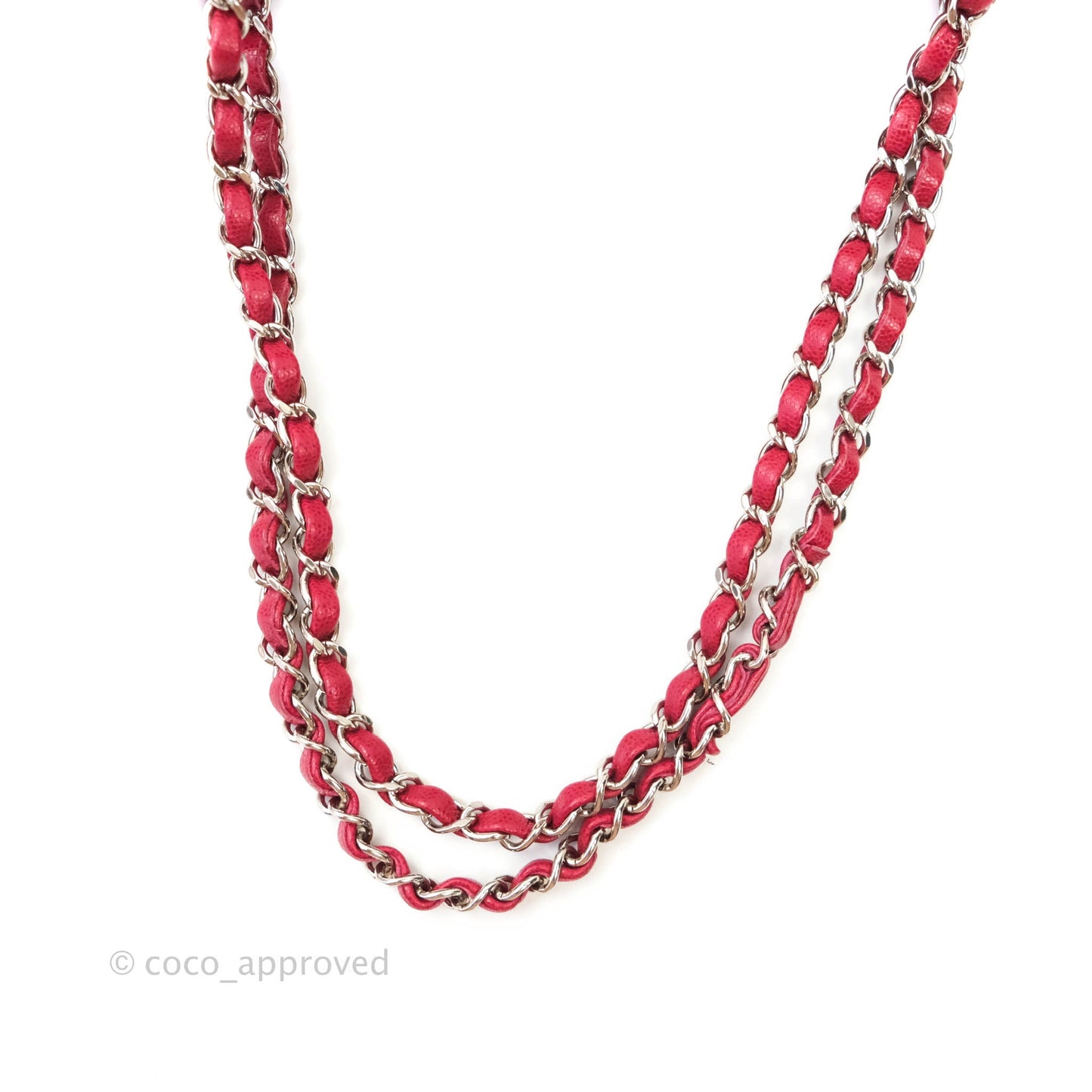 Chanel Classic M/L Medium Double Flap Red Caviar Silver Hardware 18B