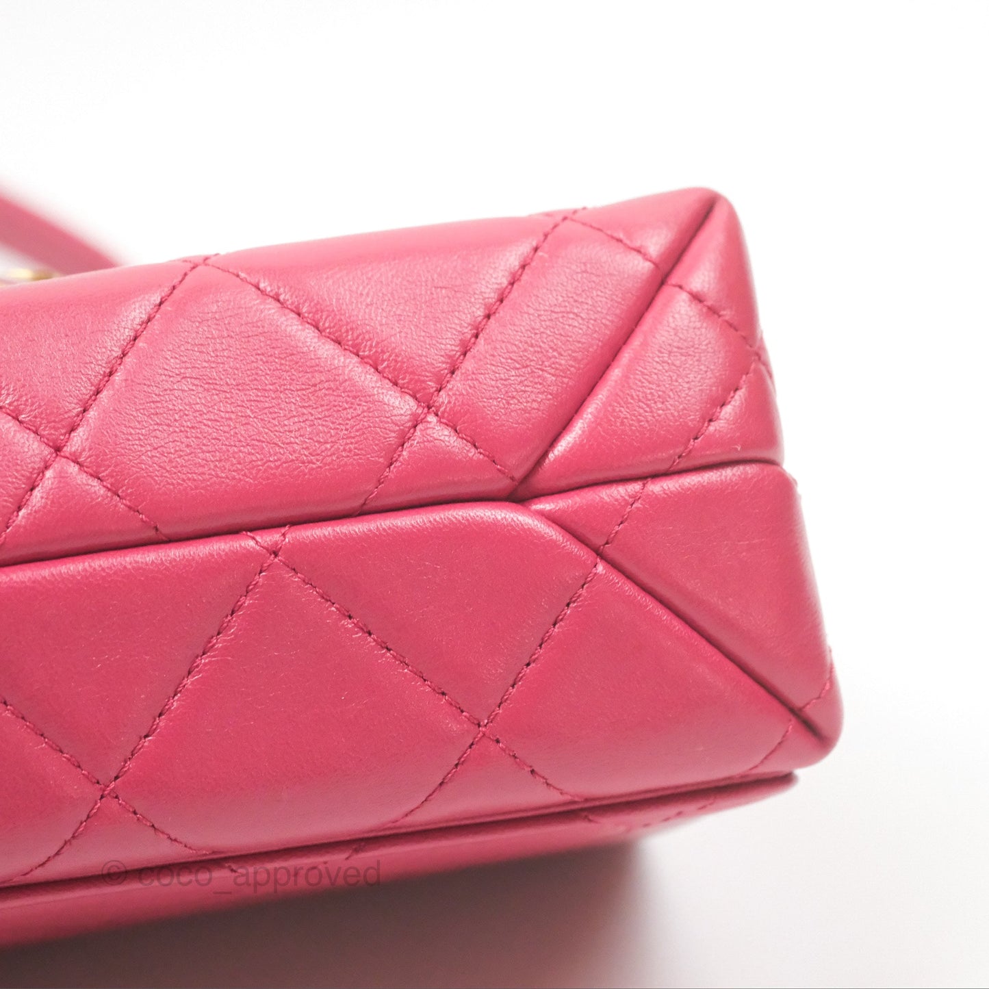 Chanel Diamond Lock CC Flap Bag Pink Lambskin Gold Hardware