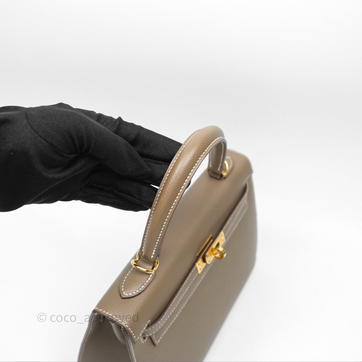 Hermès Kelly 25 Sellier Etoupe Epsom Gold Hardware