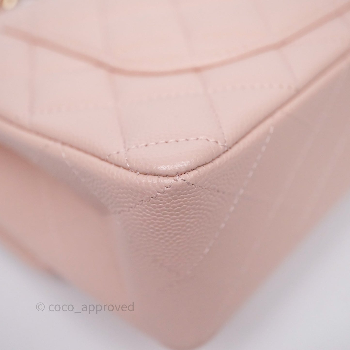 Chanel Small Classic Flap Quilted Light Pink Caviar Gold Hardware