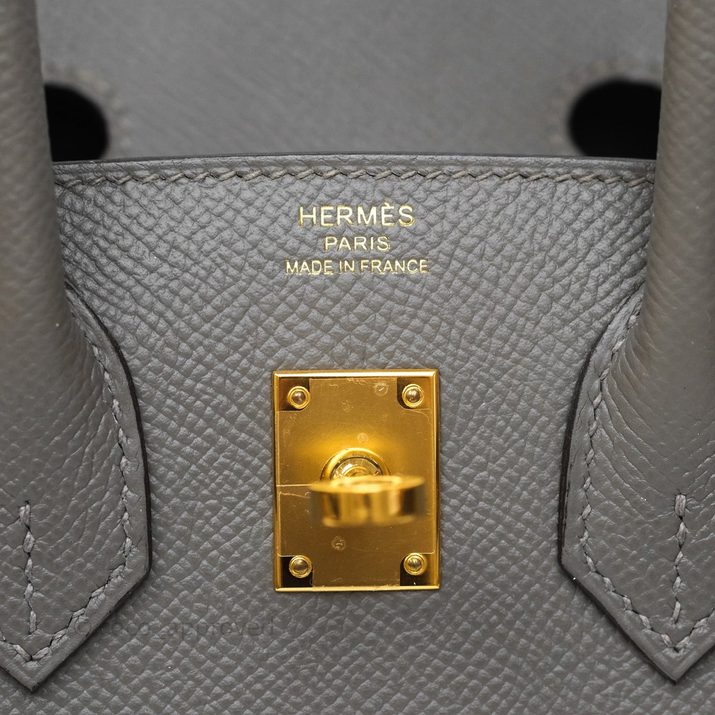Hermès Birkin 25 Sellier Gris Meyer 0L Epsom Gold Hardware
