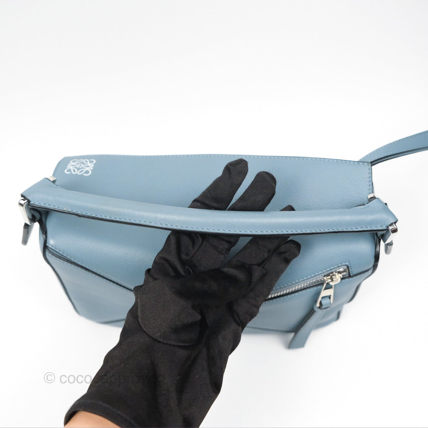 Loewe Small Puzzle Bag Stone Blue Calfskin