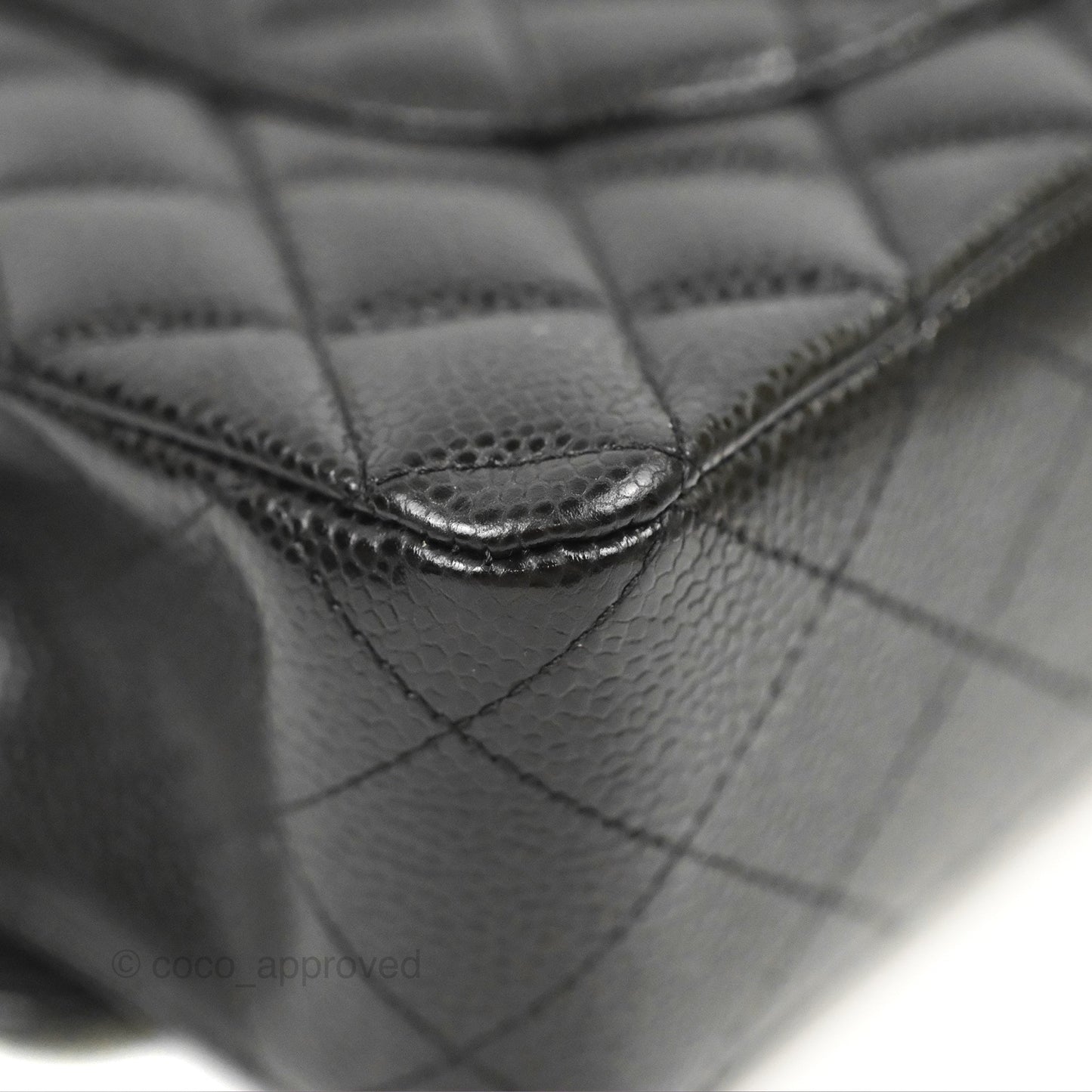Chanel Classic M/L Medium Flap Quilted Black Caviar Gold Hardware