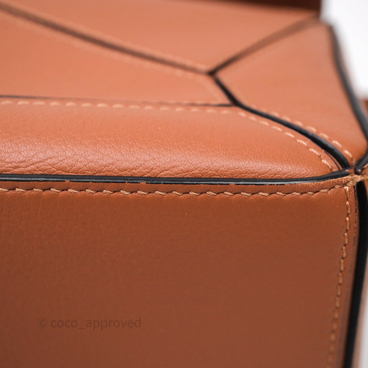 Loewe Small Puzzle Bag Tan Calfskin Gold Hardware