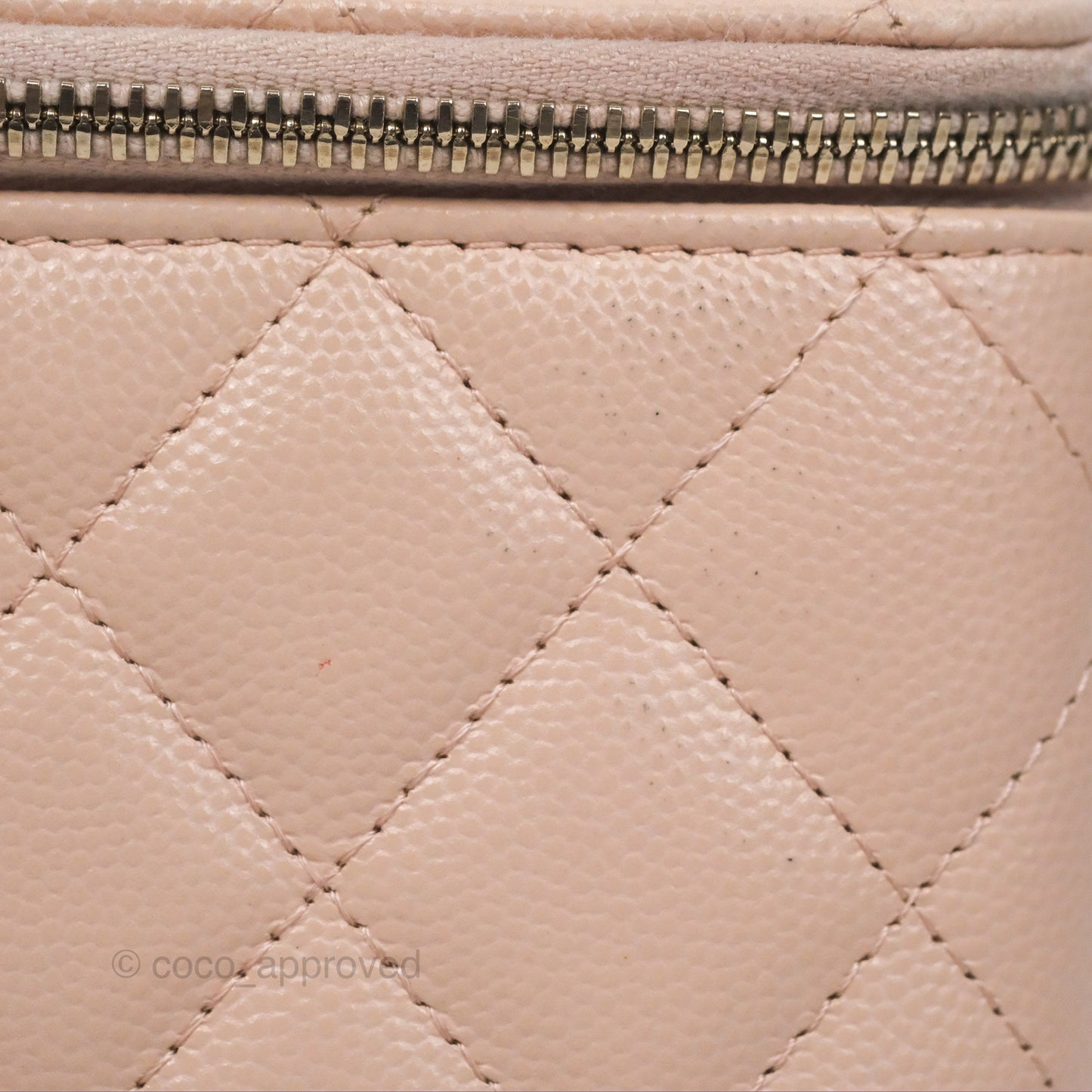 Chanel Vanity Rectangular With Chain Pink Caviar Gold Hardware
