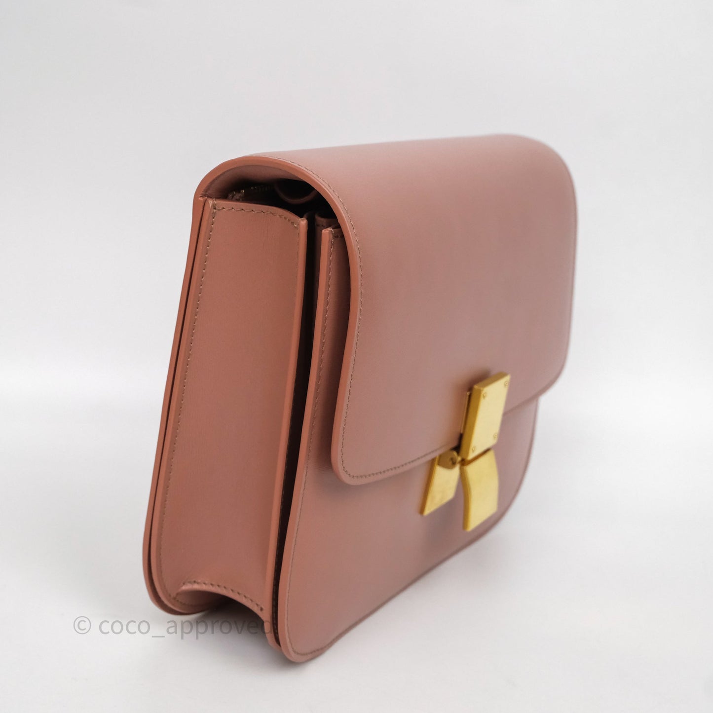 Celine Rose Box Medium Calfskin Bag Gold Hardware