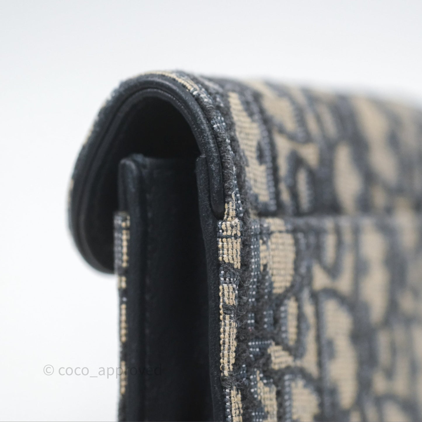 Christian Dior Saddle Flap Card Holder Blue Dior Oblique Jacquard