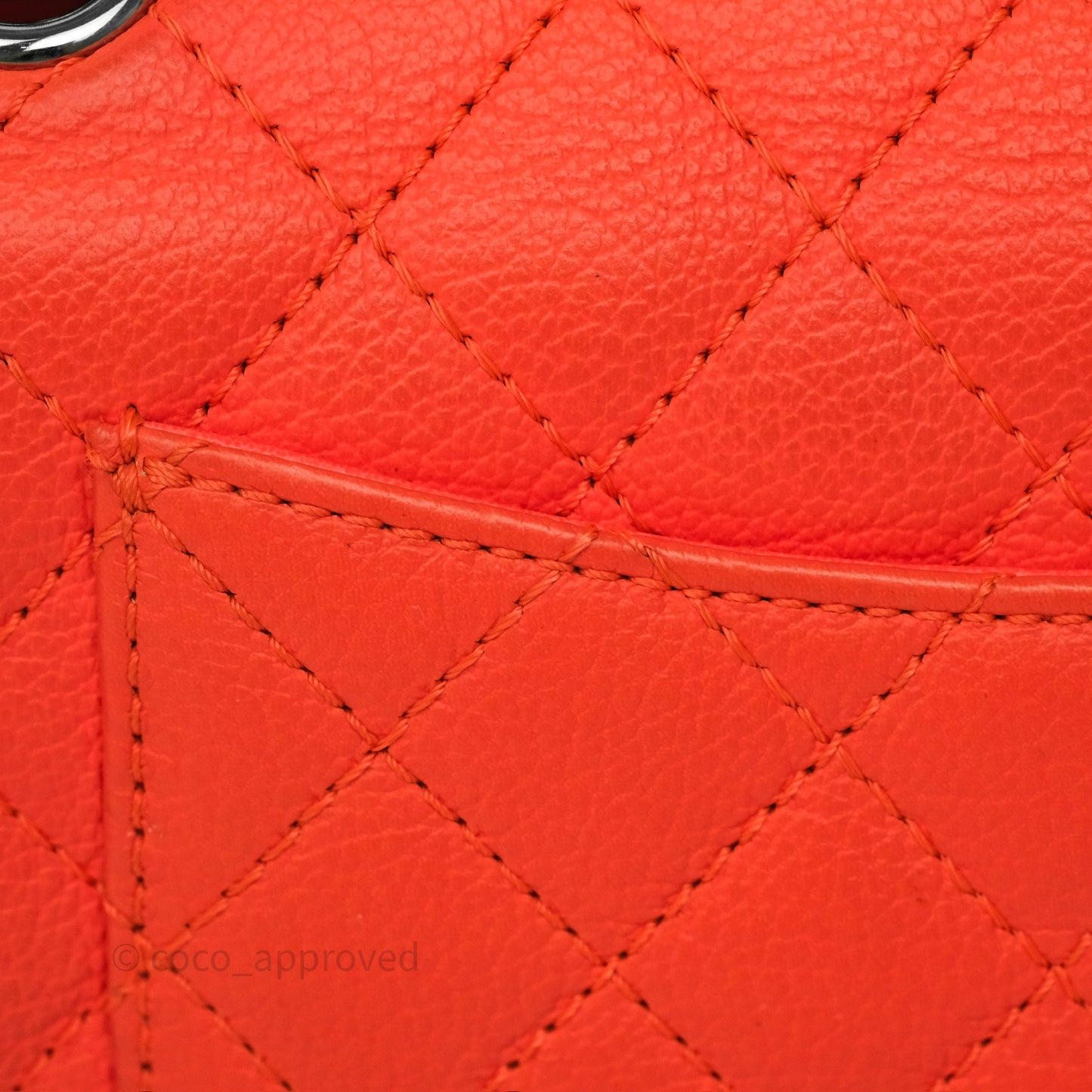 Chanel Mini Reissue 224 Tangerine Orange Goatskin Silver Hardware