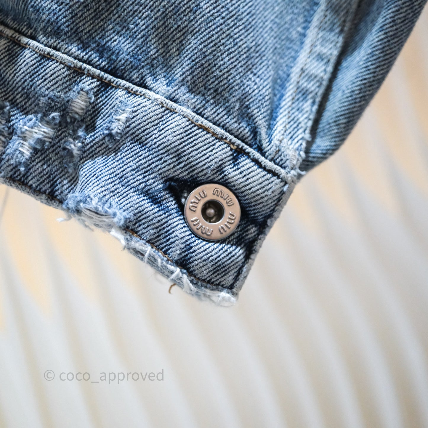 Miu Miu Crystals Denim Jacket Size 36