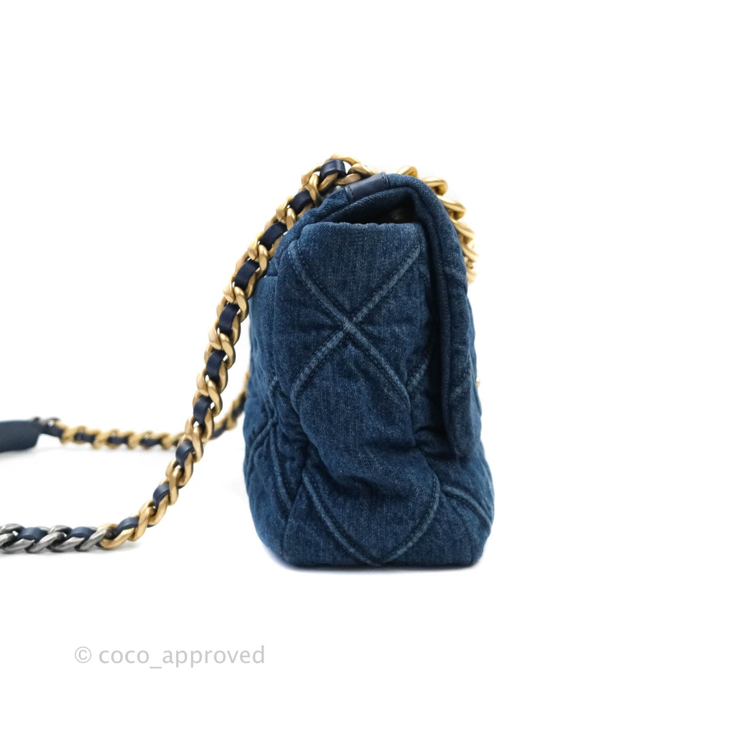 Chanel 19 Medium Dark Denim Mixed Hardware