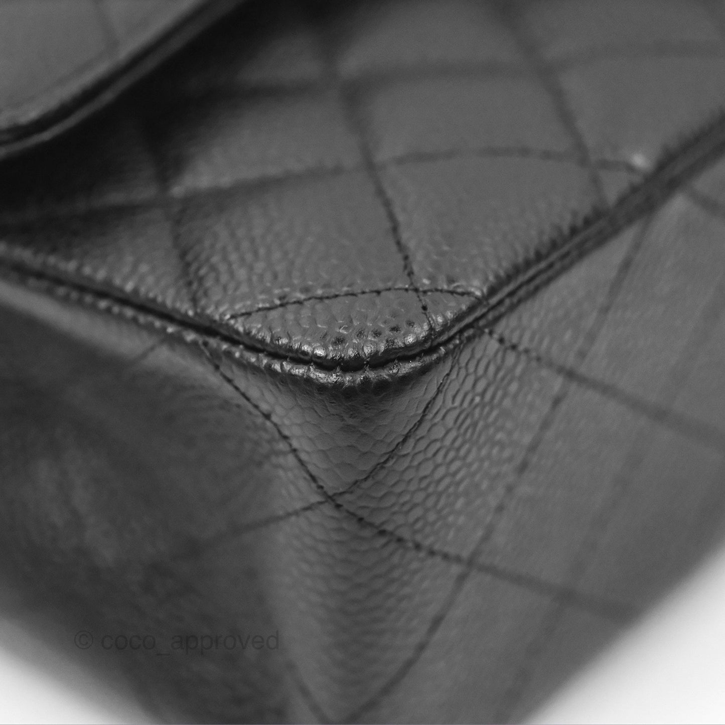 Chanel Classic M/L Medium Flap Quilted Black Caviar Silver Hardware