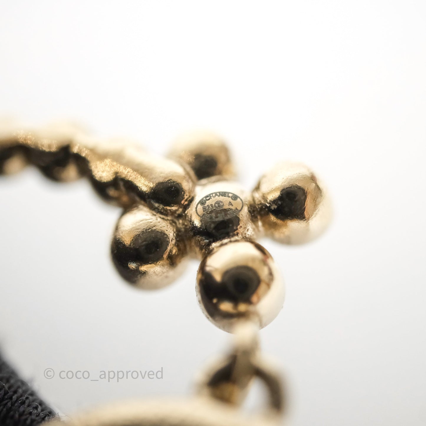 Chanel Crystal CC Floral Earrings Gold Tone 23A