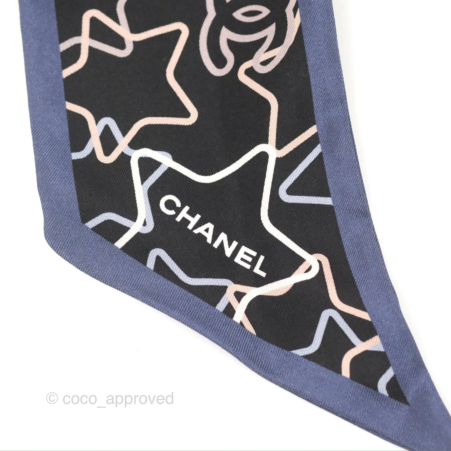 Chanel CC Star Silk Hair Accessory Black