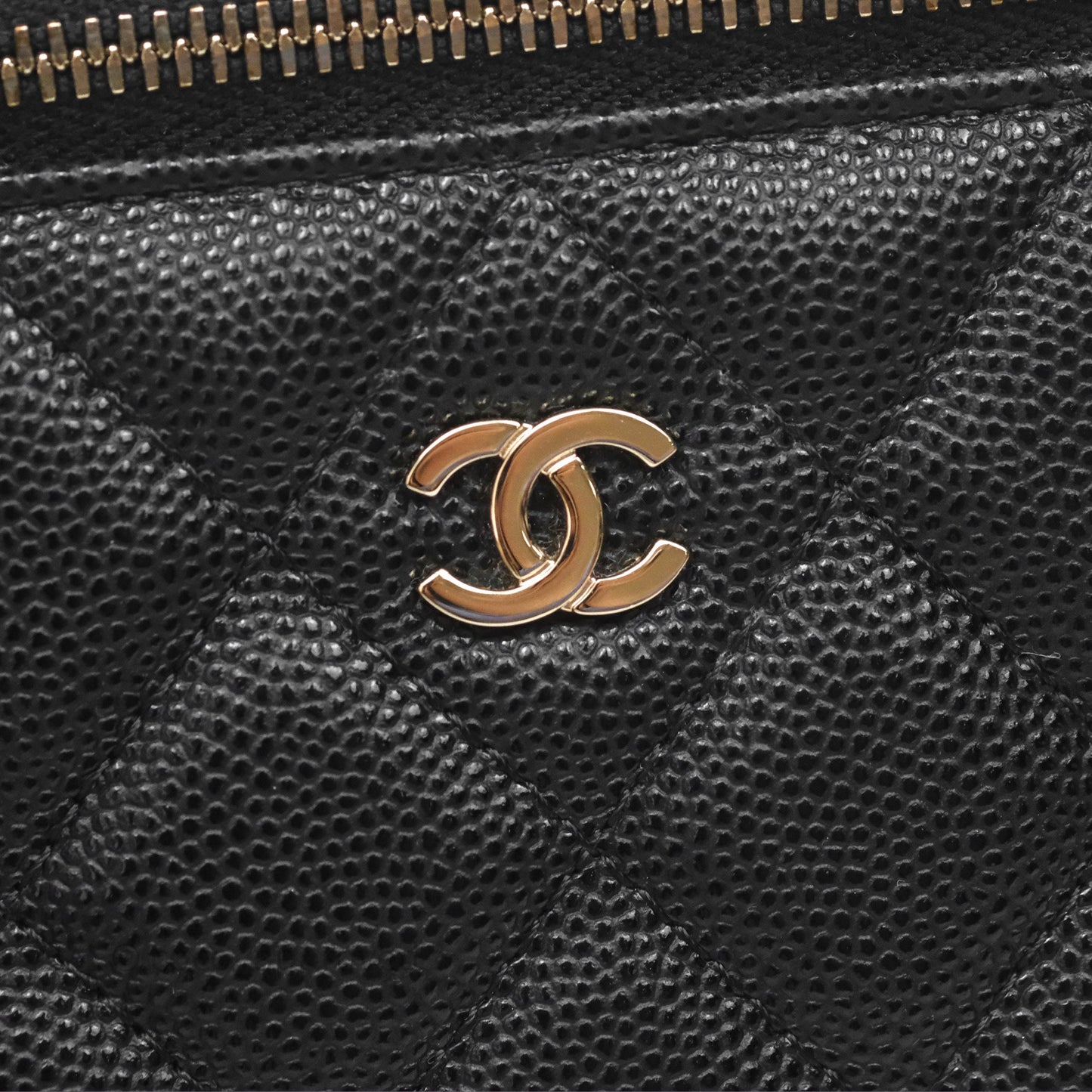 Chanel Vanity Rectangular With Chain Black Caviar Gold Hardware