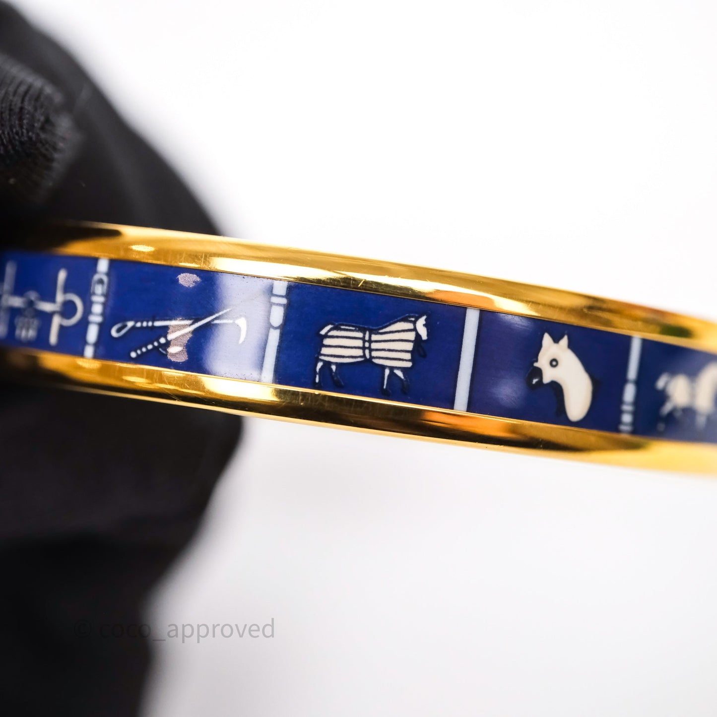 Hermès Bangle Blue Gold Hardware