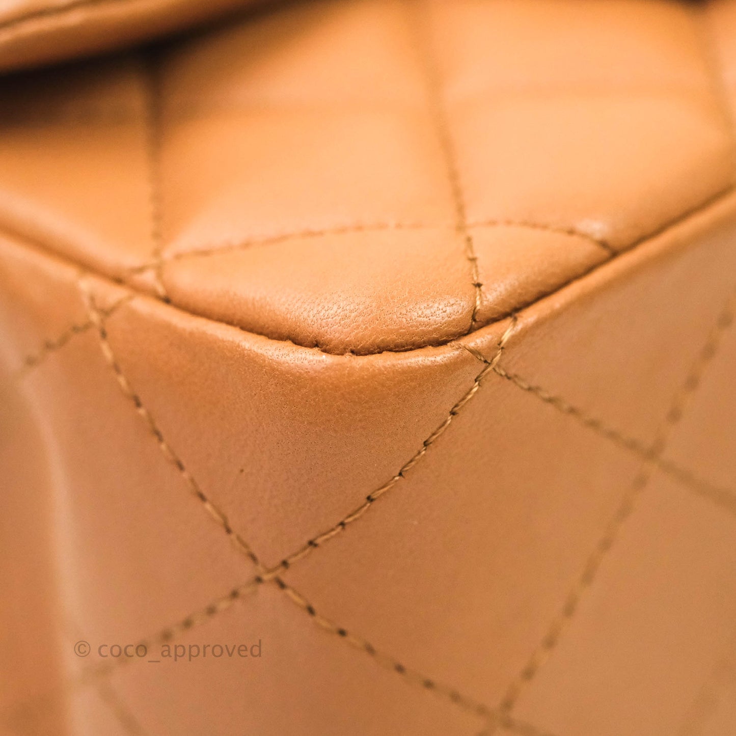 Chanel Classic Quilted Mini Square Caramel Dark Beige Lambskin Gold Hardware