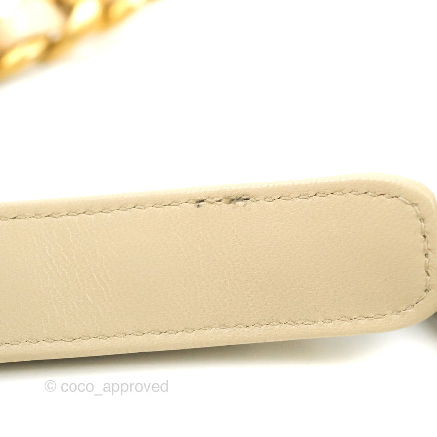Chanel 19 Small Beige Goatskin Mixed Hardware