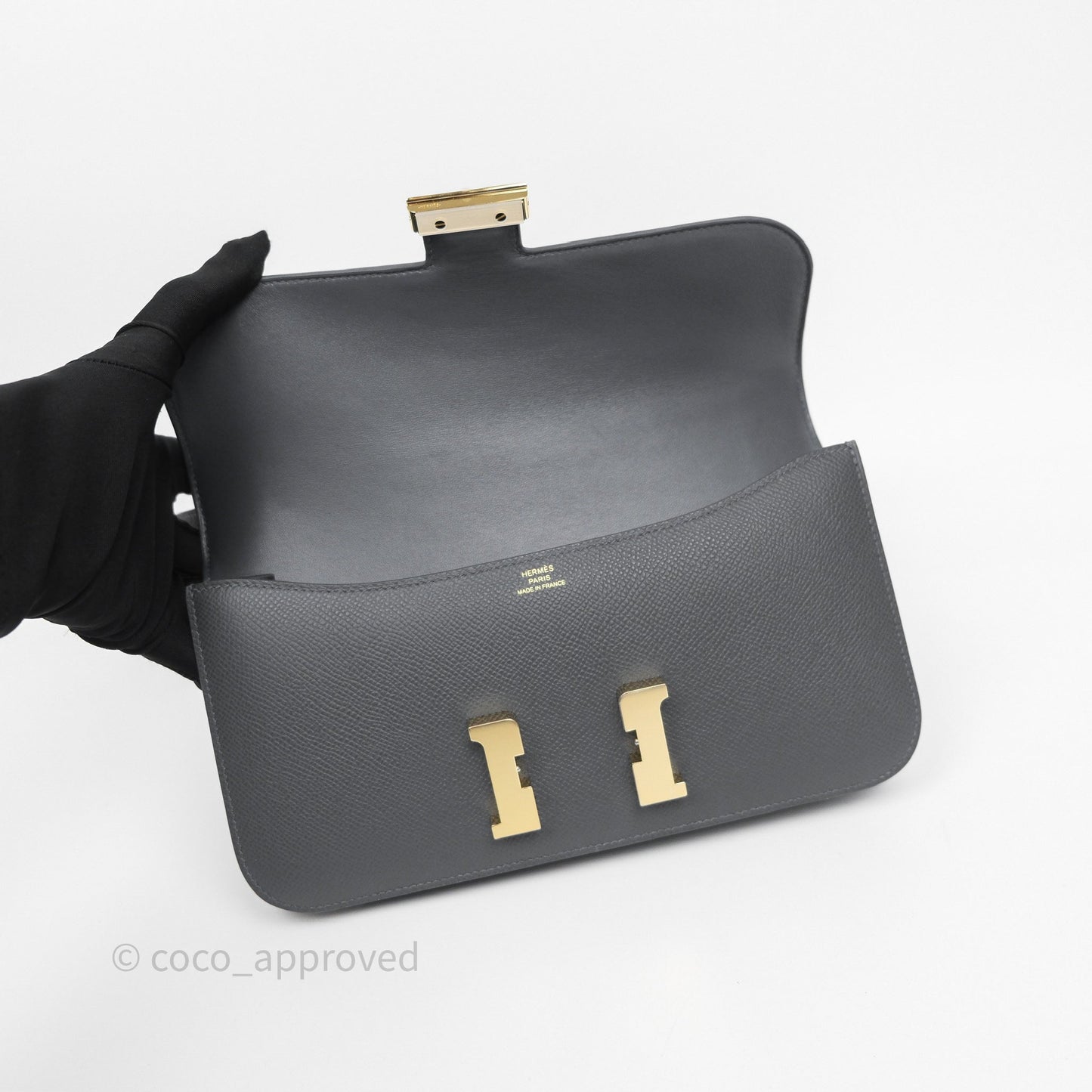Hermès Constance Elan Ardoise 85 Epsom Gold Hardware
