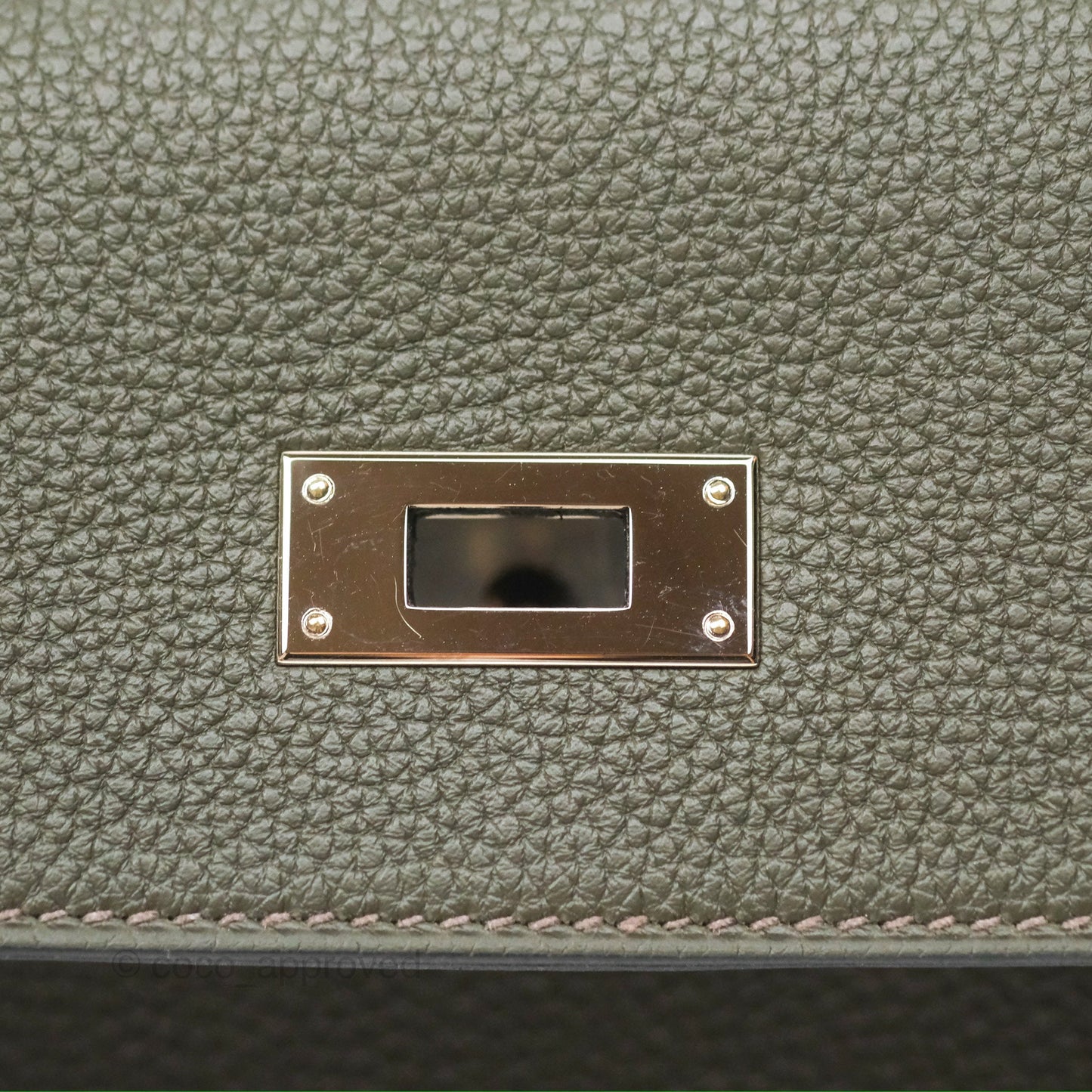 Hermès Kelly Depeches 25 Pouch Vert De Gris Togo