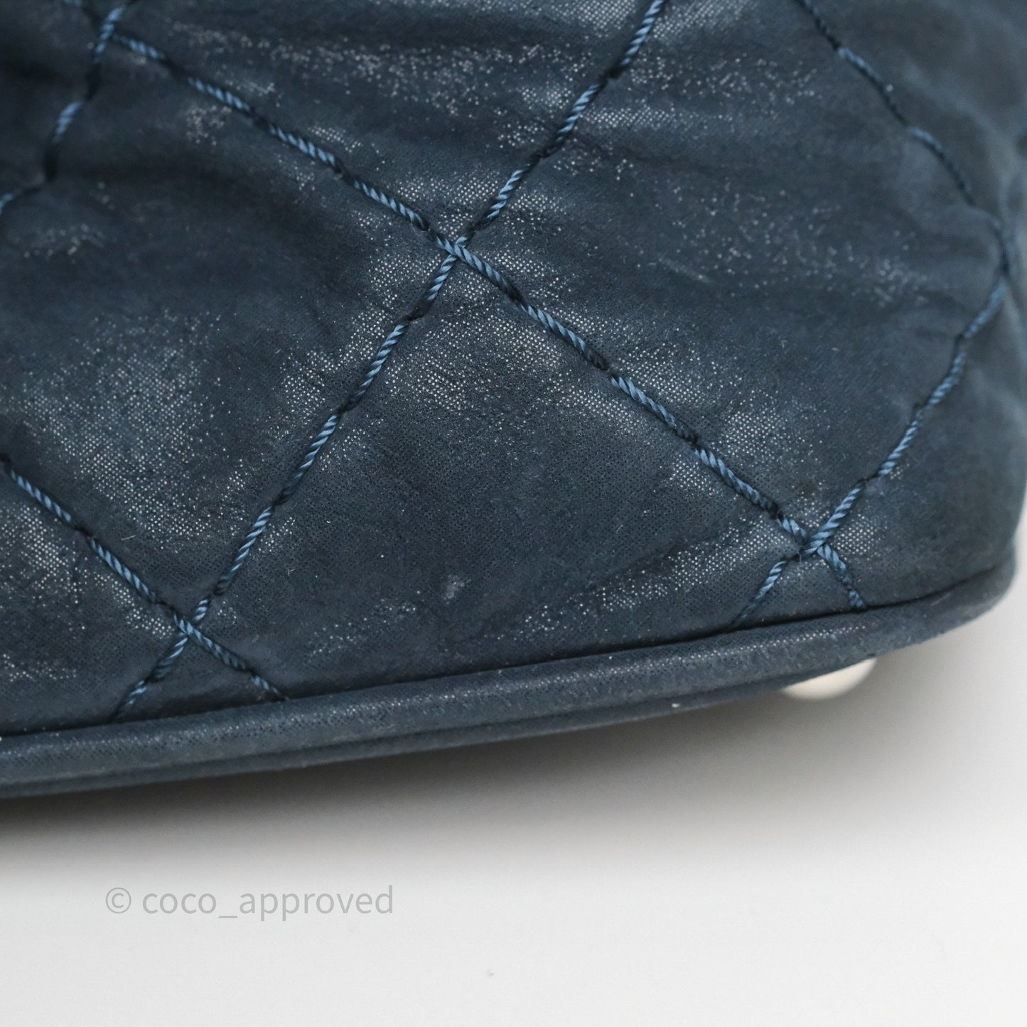 Chanel Small Sea Hit Tote Navy Iridescent Calfskin Silver Hardware