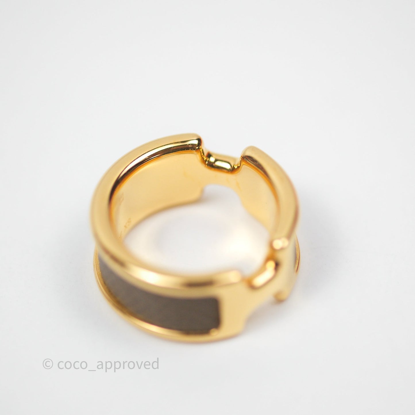 Hermès Olympe Ring Small Model Etoupe 18 Epsom Gold Hardware