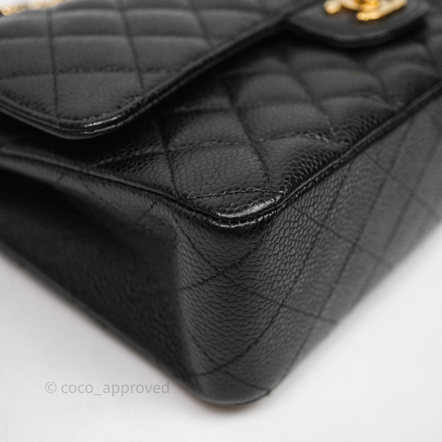 Chanel Classic Medium Flap Quilted Black Caviar Gold Hardware