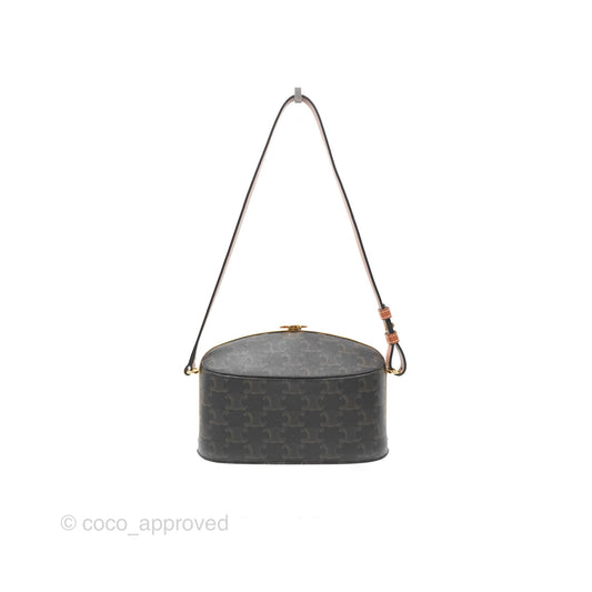 Celine Lunch Box Bag Triomphe Canvas Tan