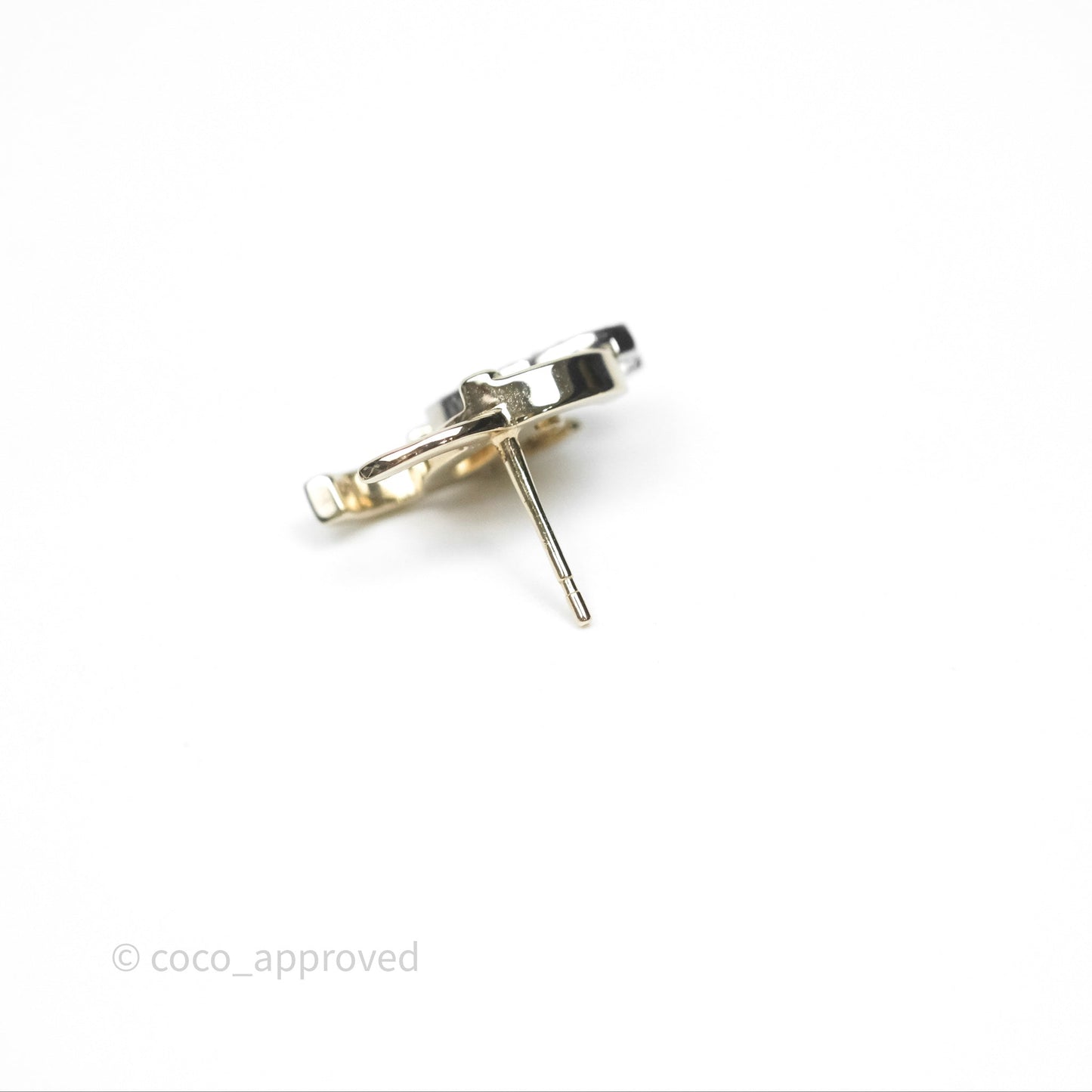 Chanel Double Crystal CC Earrings Silver & Gold Tone 21A