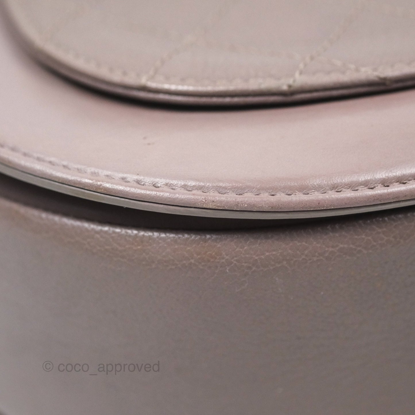 Chanel Coco Curve Flap Burnished Lilac Grey Calfskin Goatskin Antique Gold Hardware