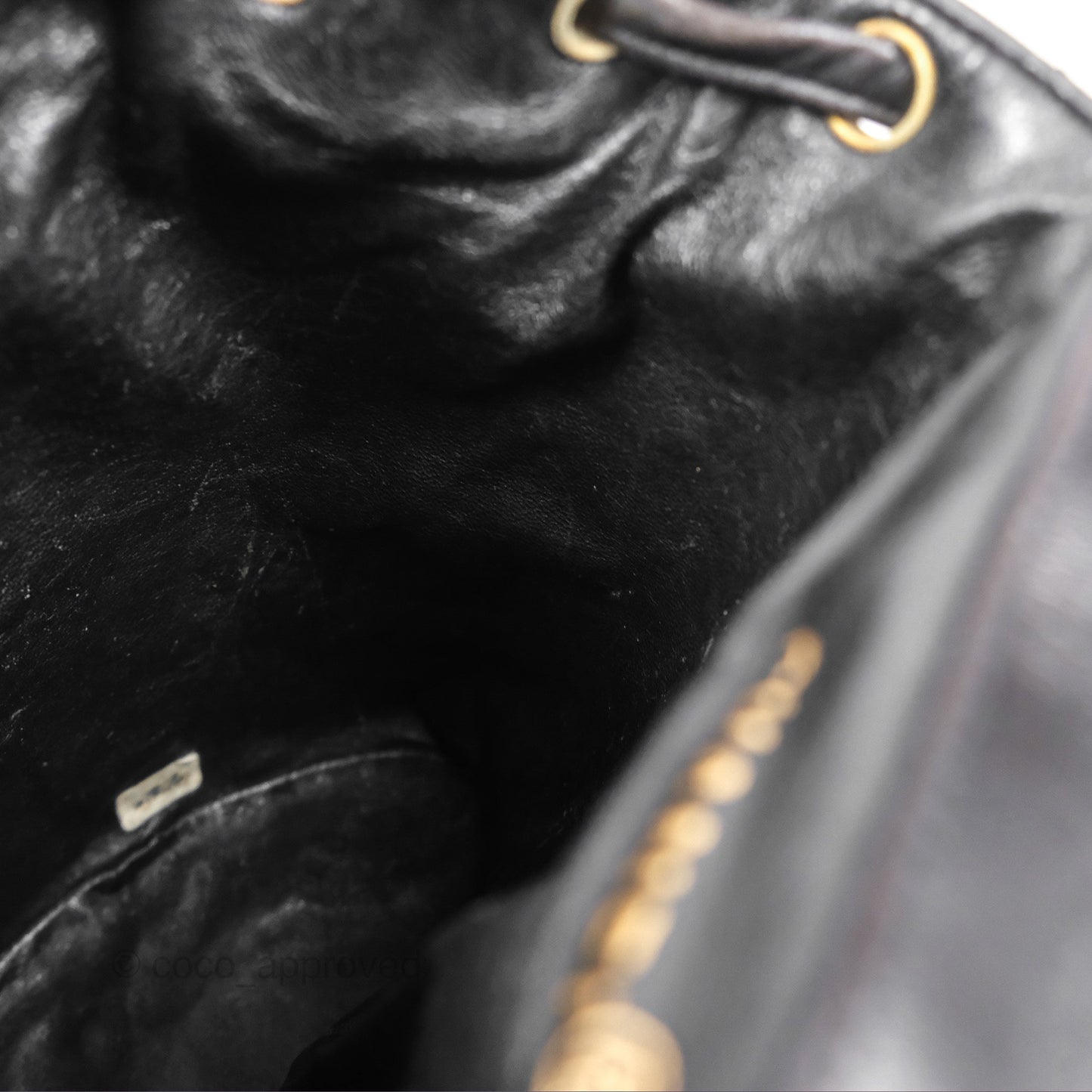 Chanel Vintage CC Duma Backpack Black Lambskin 24K Gold Hardware