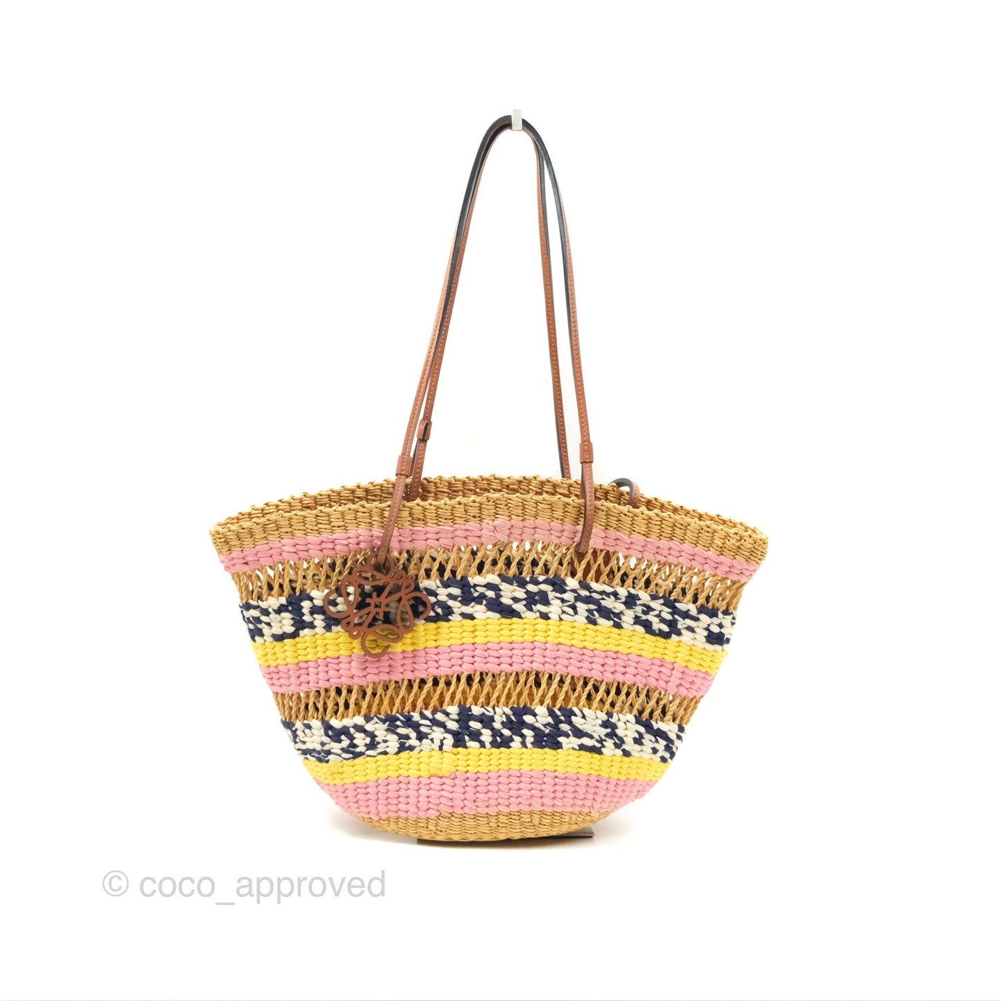 Loewe x Paula’s Ibiza Striped Raffia Basket Bag