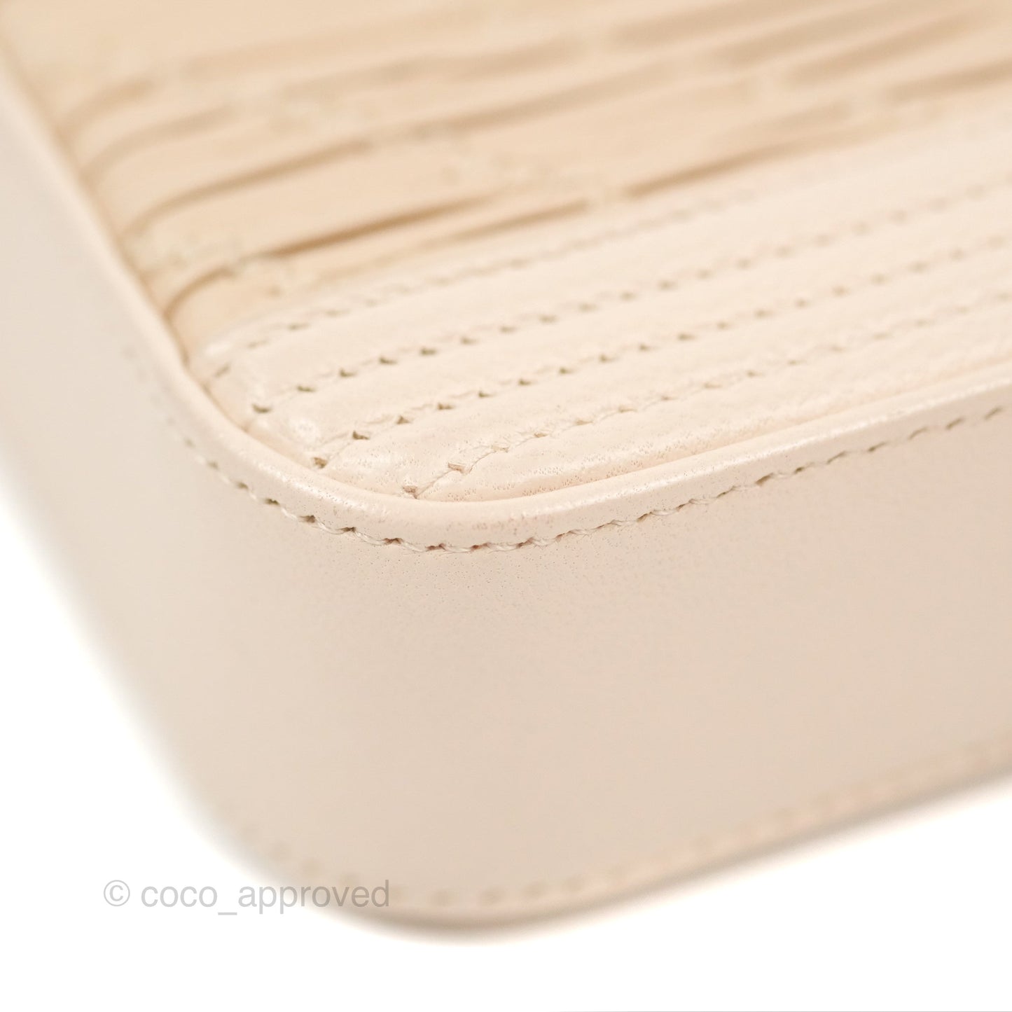 Chanel Boy Double Zip Clutch On Chain Chevron Pale Beige Aged Gold Hardware