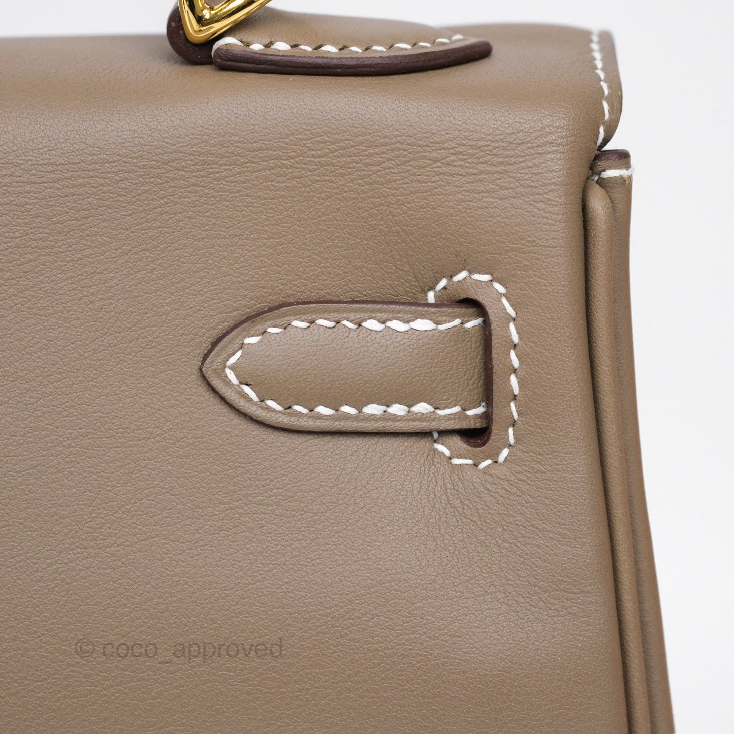 Hermès Retourne Kelly 25 Etoupe 18 Swift Gold Hardware