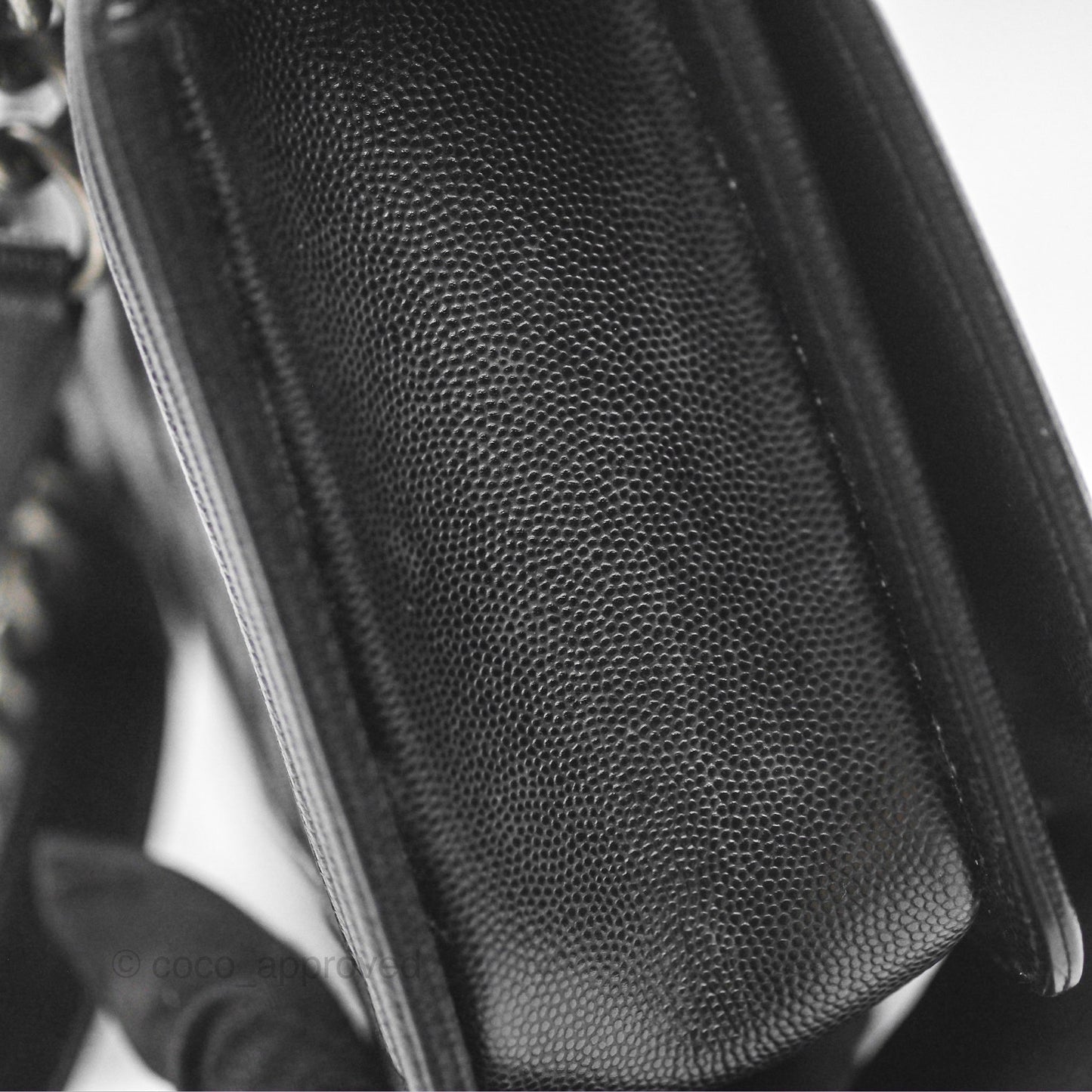 Chanel Medium Boy Quilted Black Caviar Ruthenium Hardware